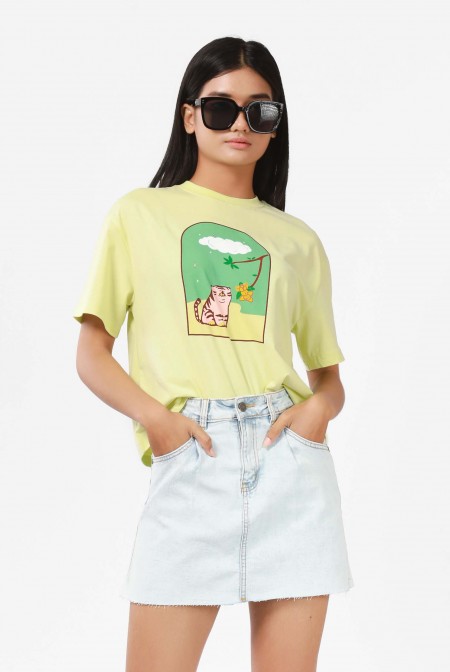 Lady Printed Cropped T-Shirt
